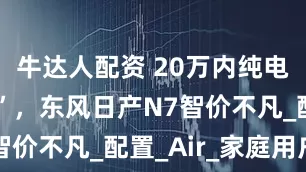 牛达人配资 20万内纯电“家轿王”，东风日产N7智价不凡_配置_Air_家庭用户